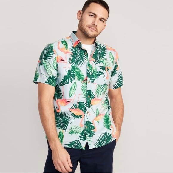 Old Navy Short-Sleeve Printed Camp Shirt - Picture 1 of 4